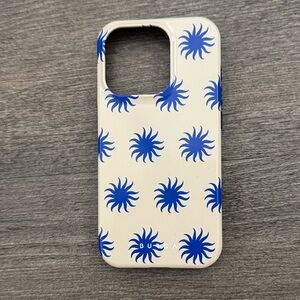 BUCI Beige and Blue Patterned Phone Case